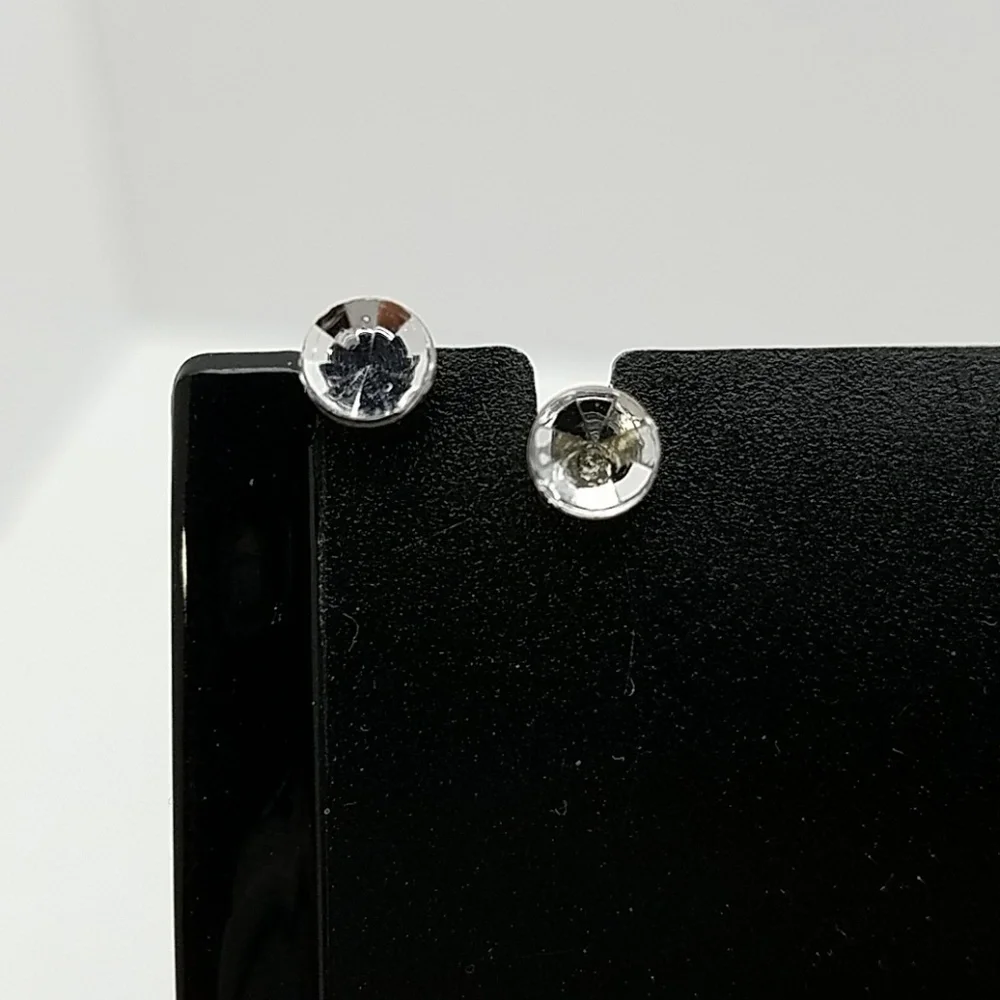 Diamond 0.4 Faux Silver Tone Earrings
